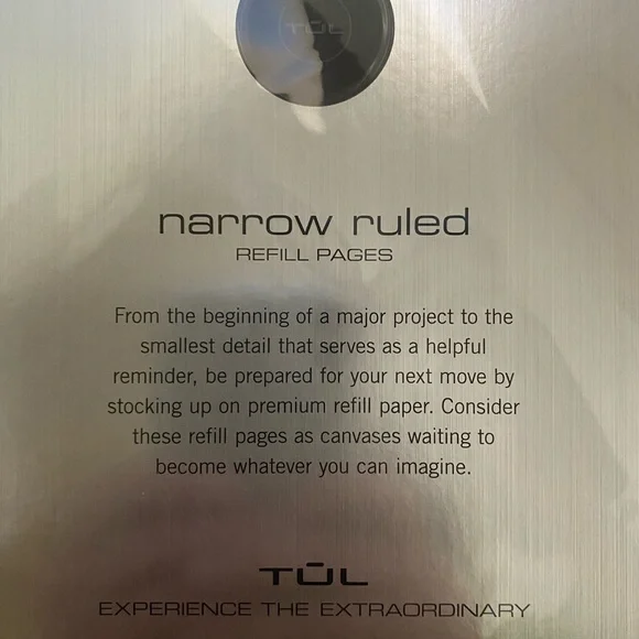 TUL Disc Bound Narrow Ruled Refill Pages Letter Size Premium Paper 50 Sheets New - Picture 10 of 11